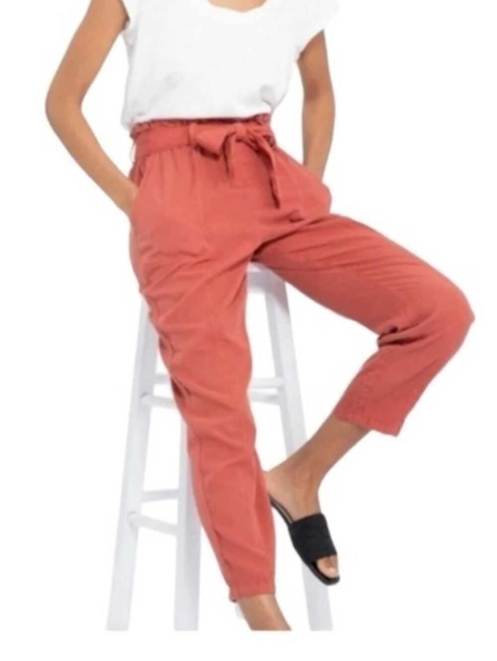 Social Standard High-Waist Tie-Belt Pants